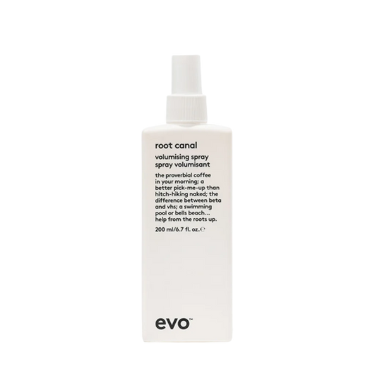Evo Root Canal Volumising Spray is a volumizing root lift styling spray to build body, texture and shine for fine hair.