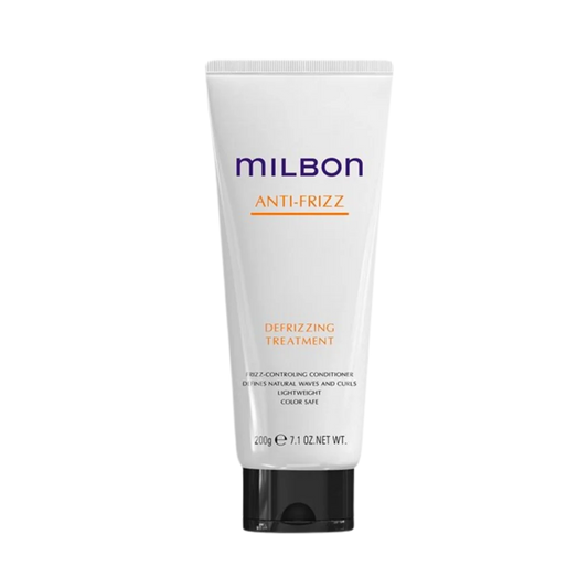 MILBON Defrizzing Treatment - Eliminate frizz. This defrizzing conditioner weightlessly hydrates for optimum moisture distribution inside the hair and seals it in — controlling frizz and leaving hair more manageable. As it weightlessly defines waves and curls, this item is perfect for all types of frizz-prone hair. Shampoo with Defrizzing Shampoo for best results.