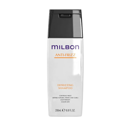 Milbon Defrizzing Shampoo - Eliminate frizz. This defrizzing shampoo optimizes moisture distribution inside the hair to effectively control frizz and enhance manageability as it cleanses the hair gently. As it weightlessly defines waves and curls, this item is perfect for all types of frizz-prone hair. Condition with Defrizzing Treatment for best results.