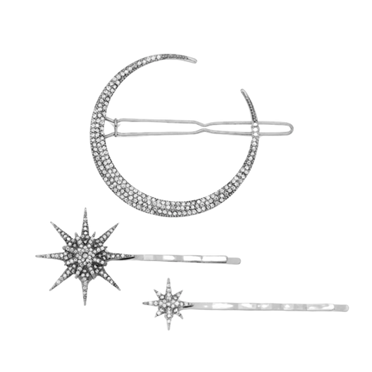 Moon & Star Hair Pin Set