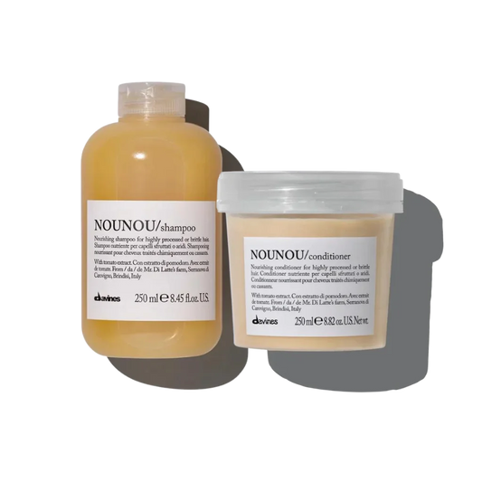 Revitalize and restore with Davines Nounou Shampoo & Conditioner Set. Specially designed for damaged or processed hair, this duo nourishes, strengthens, and brings back vibrancy. Treat your locks to the ultimate repair and indulge in the beauty of healthy, revitalized hair.
