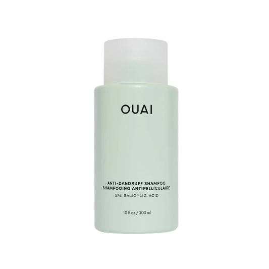 OUAI Anti-Dandruff Shampoo at MANEPRINT – a gentle cleanser that soothes the scalp, reduces flakes, and leaves hair refreshed.