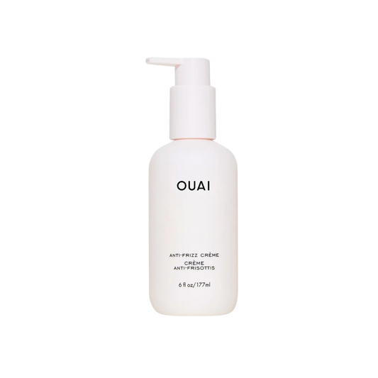 OUAI Anti-Frizz Crème at MANEPRINT – a smoothing leave-in cream that tames frizz, adds shine, and protects against heat.