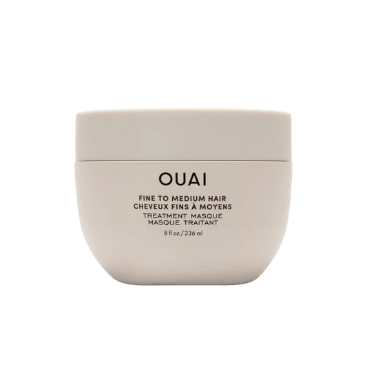 OUAI Fine/Medium Hair Treatment Masque at MANEPRINT – a lightweight yet nourishing mask that hydrates, smooths, and strengthens fine to medium hair.