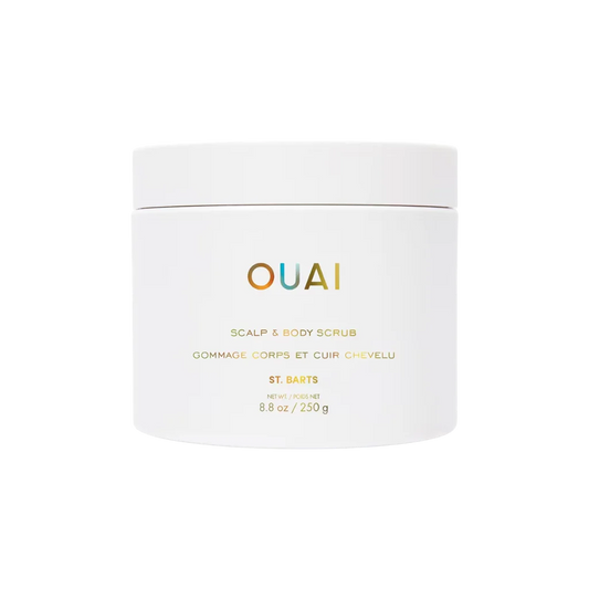 OUAI Scalp and Body Scrub at MANEPRINT – an exfoliating scrub that smooths skin and cleanses the scalp with nourishing ingredients.