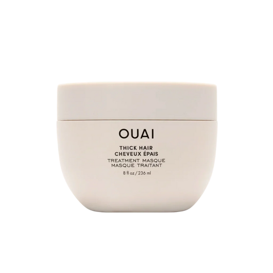 OUAI Thick Hair Treatment Masque at MANEPRINT – an intensive hair mask that deeply hydrates, smooths, and strengthens thick hair.