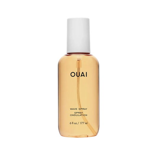 OUAI Wave Spray at MANEPRINT – a lightweight texture mist that enhances natural waves, adds volume, and creates an effortless, beachy look.