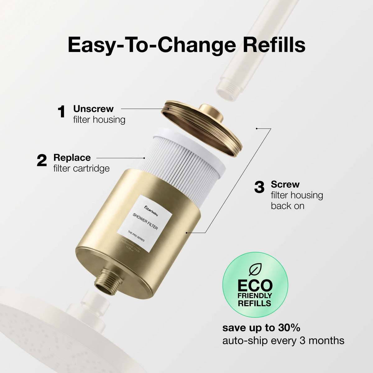 Filterbaby Pro Series Titanium Aluminum Shower Filter
