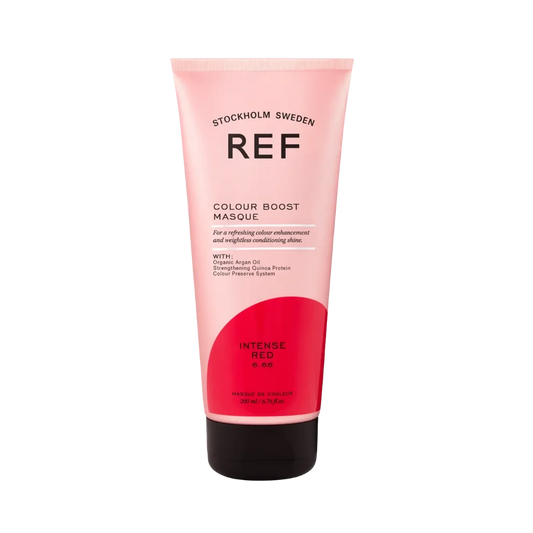 REF Intense Red Hair Masque at MANEPRINT – a nourishing color-depositing mask that refreshes and enhances red tones while deeply hydrating and strengthening hair.