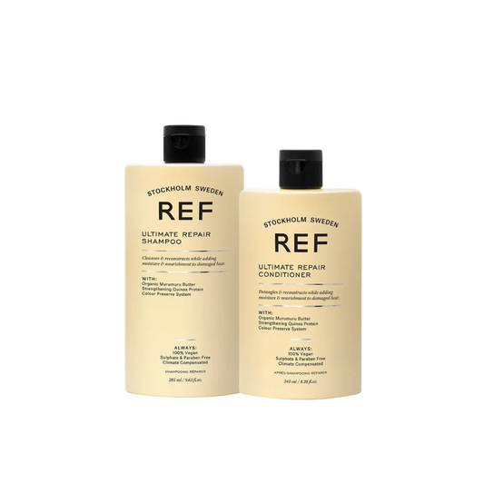 REF Ultimate Repair Shampoo & Conditioner at MANEPRINT – a strengthening duo that repairs damaged hair, restores elasticity, and leaves it smooth and resilient.