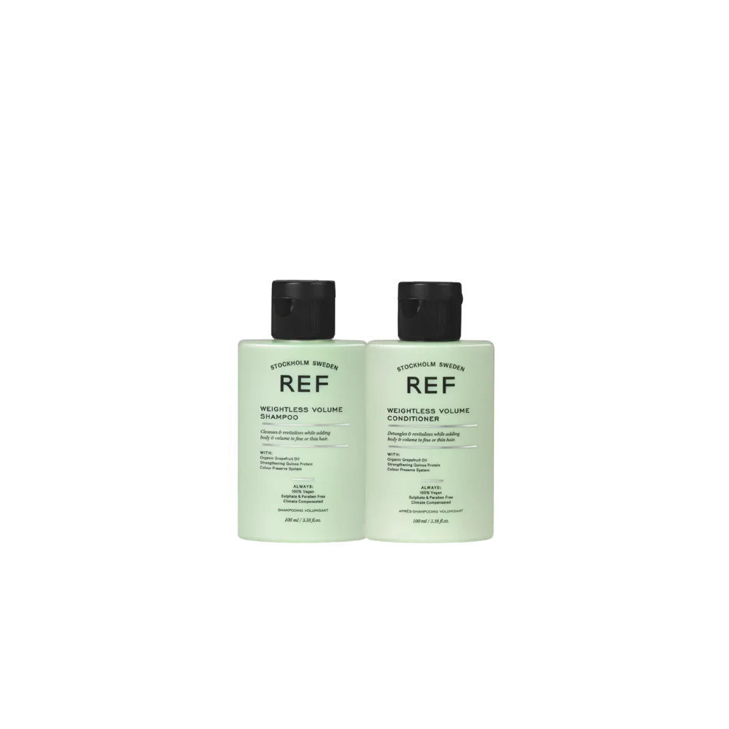 REF Weightless Volume Shampoo & Conditioner Set at MANEPRINT – a lightweight duo that cleanses, hydrates, and adds body and fullness to fine hair. (2)