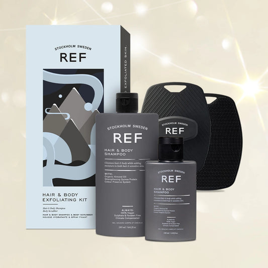 REF Hair & Body Box | Shampoo and Body Scrubber Gift Set - MANEPRINT