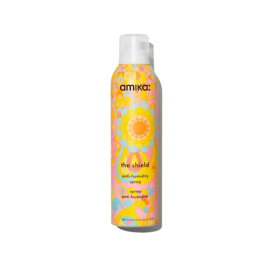 Amika Shield Anti-Humidity Spray is your ultimate hair defense against frizz and humidity! This lightweight, invisible spray is not only a heat protectant but also a style extender.