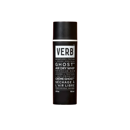 Black can of Verb Ghost Airdry Whip on a white background