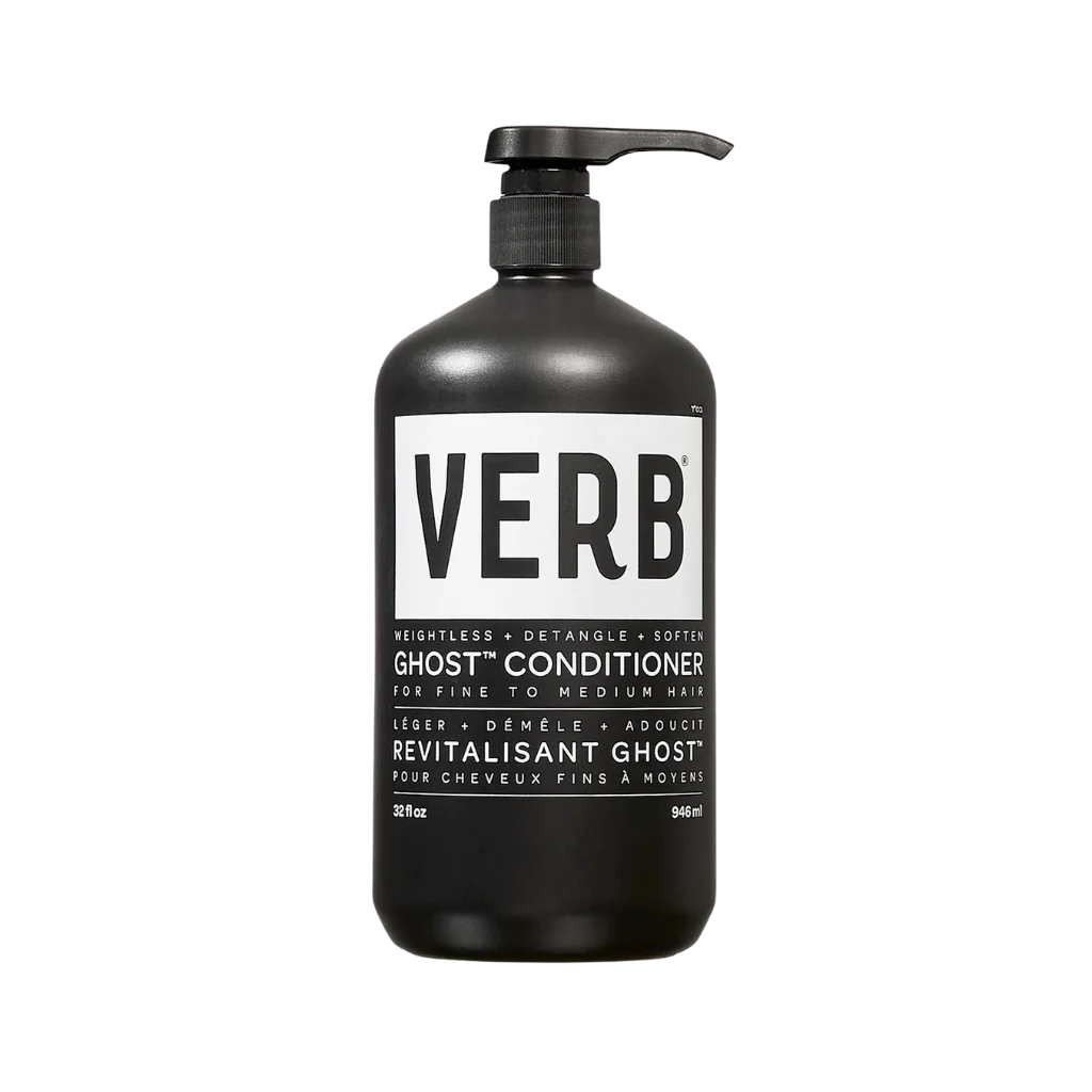 Black bottle of VERB Ghost Conditioner on a white background