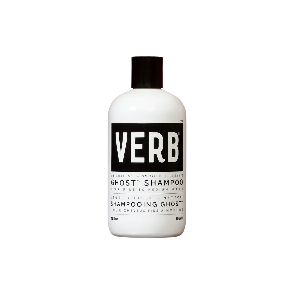 Verb shampoo bottle on a white background