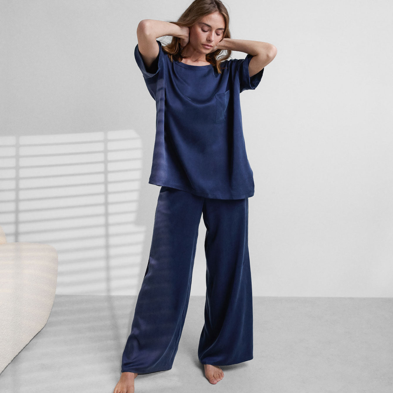 Lunya Washable Silk Tee Pant Set