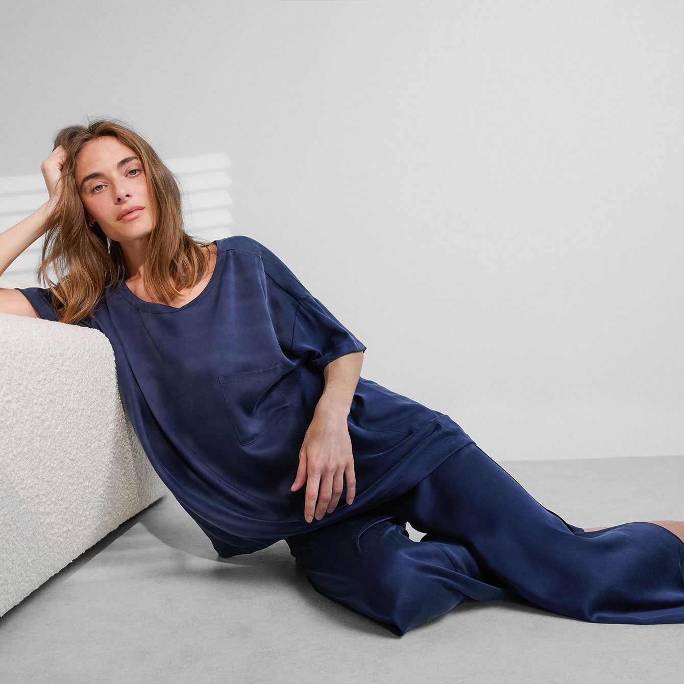 Lunya Washable Silk Tee Pant Set