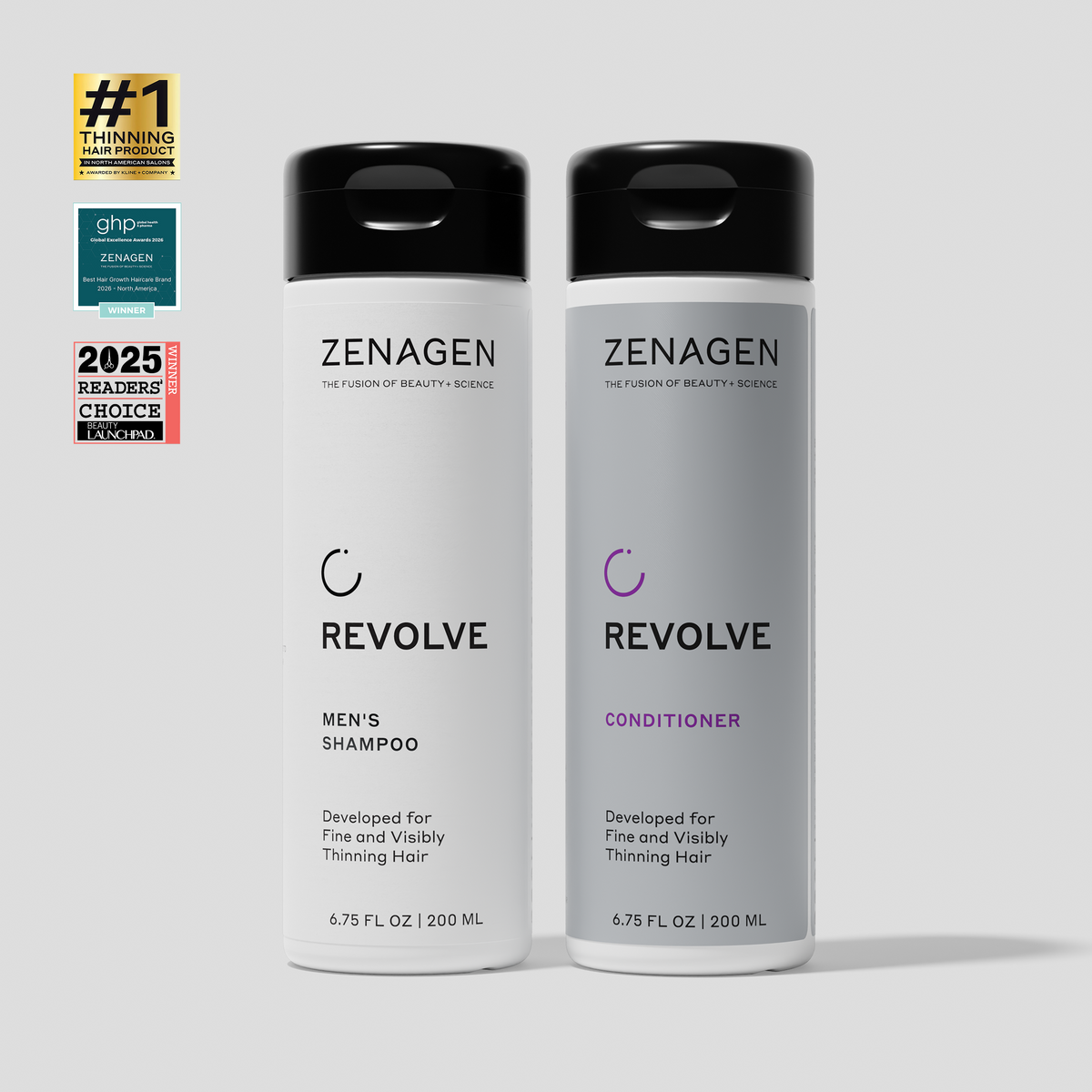 REVOLVE Men's Shampoo + Conditioner Duo, 6.75 oz