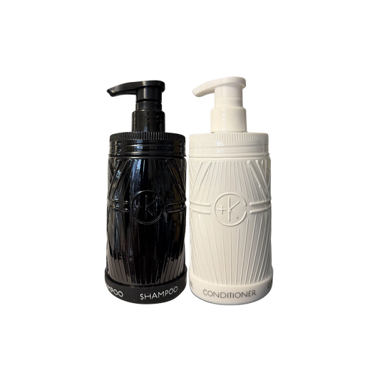 cult and king 10oz shampoo and conditioner bottle