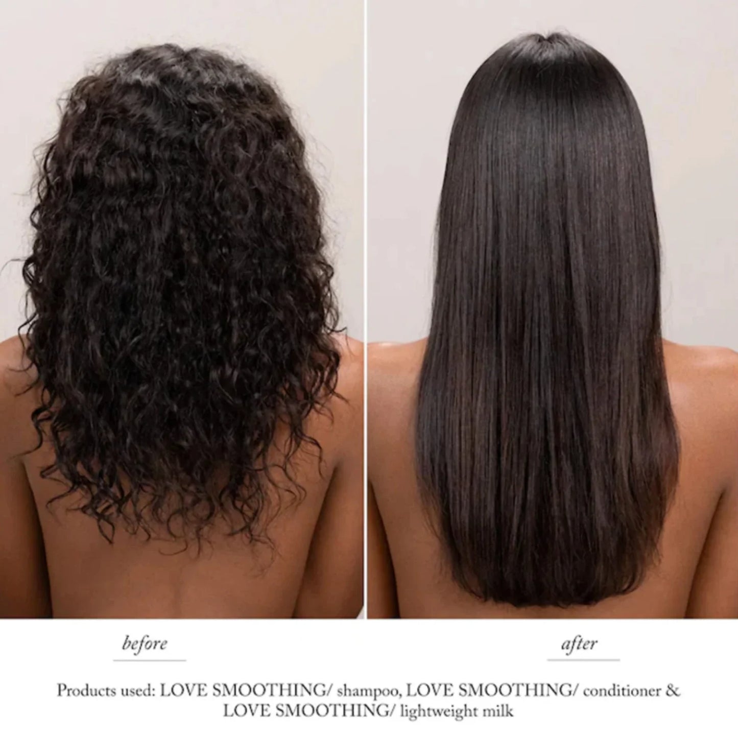 davines love smoothing shampoo and conditioner before and after