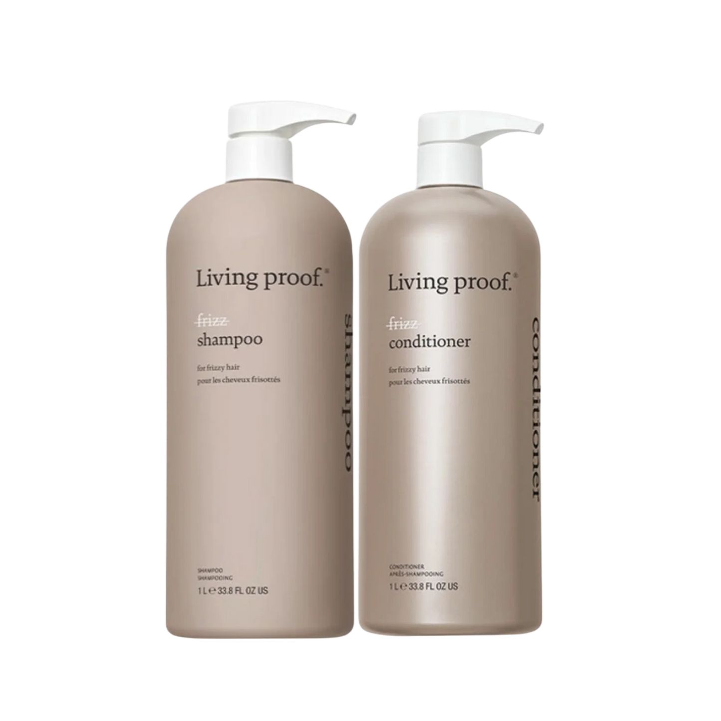 Living Proof No Frizz Shampoo & Conditioner liter Set - MANEPRINT