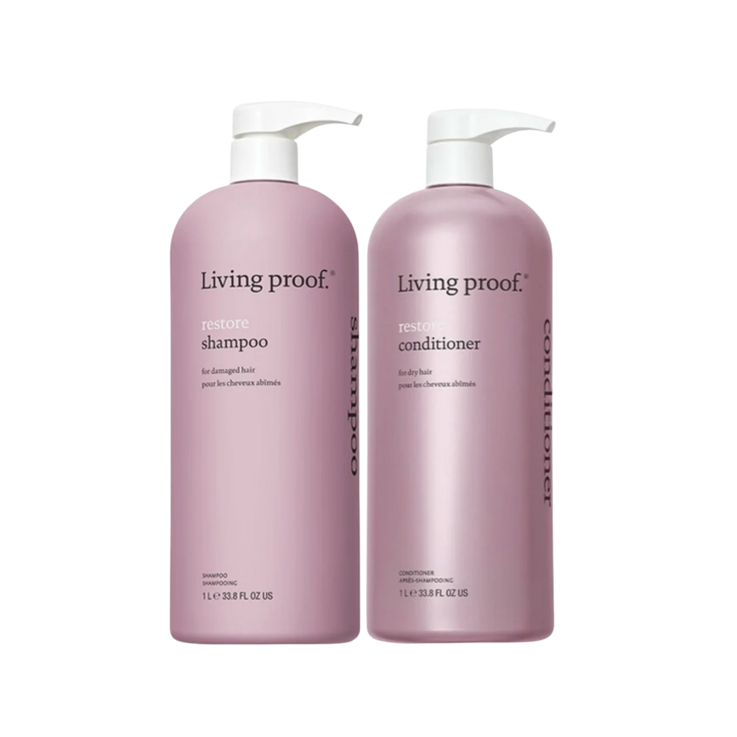 Living Proof Restore Shampoo & Conditioner Liter Set - MANEPRINT