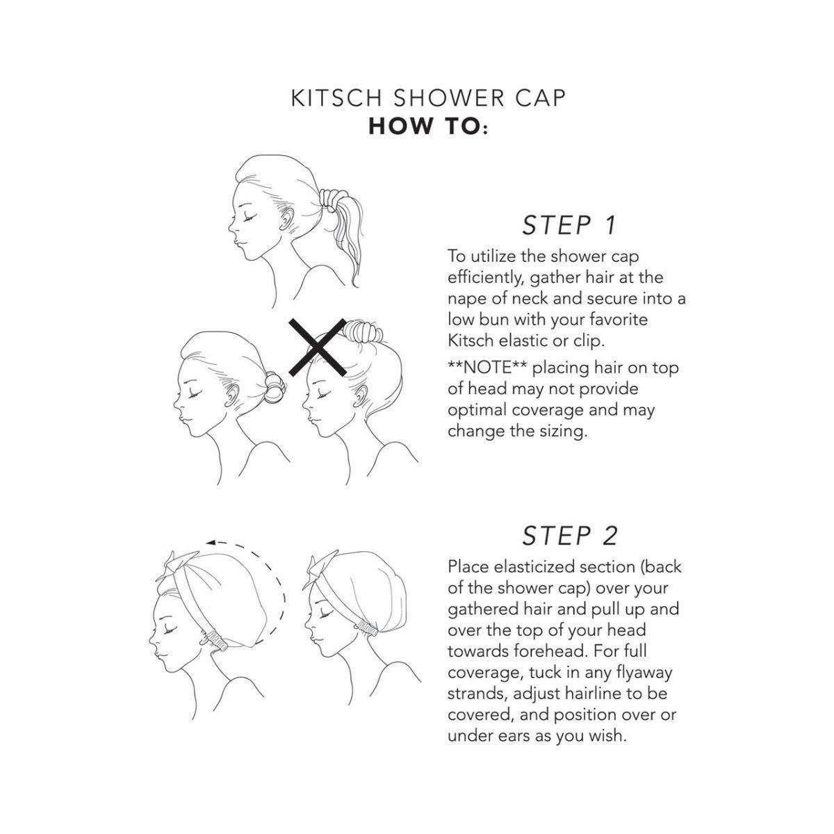 KITSCH Luxury Shower Cap - Blush Dot