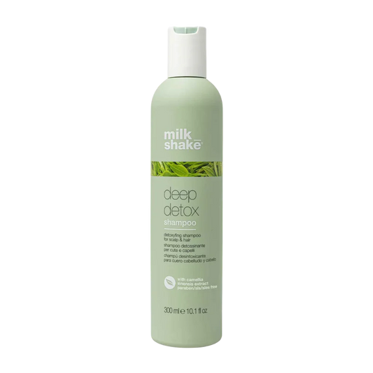 milk_shake Deep Detox Shampoo at MANEPRINT – a purifying shampoo that deeply cleanses buildup, residue, and impurities while refreshing the scalp and hair.