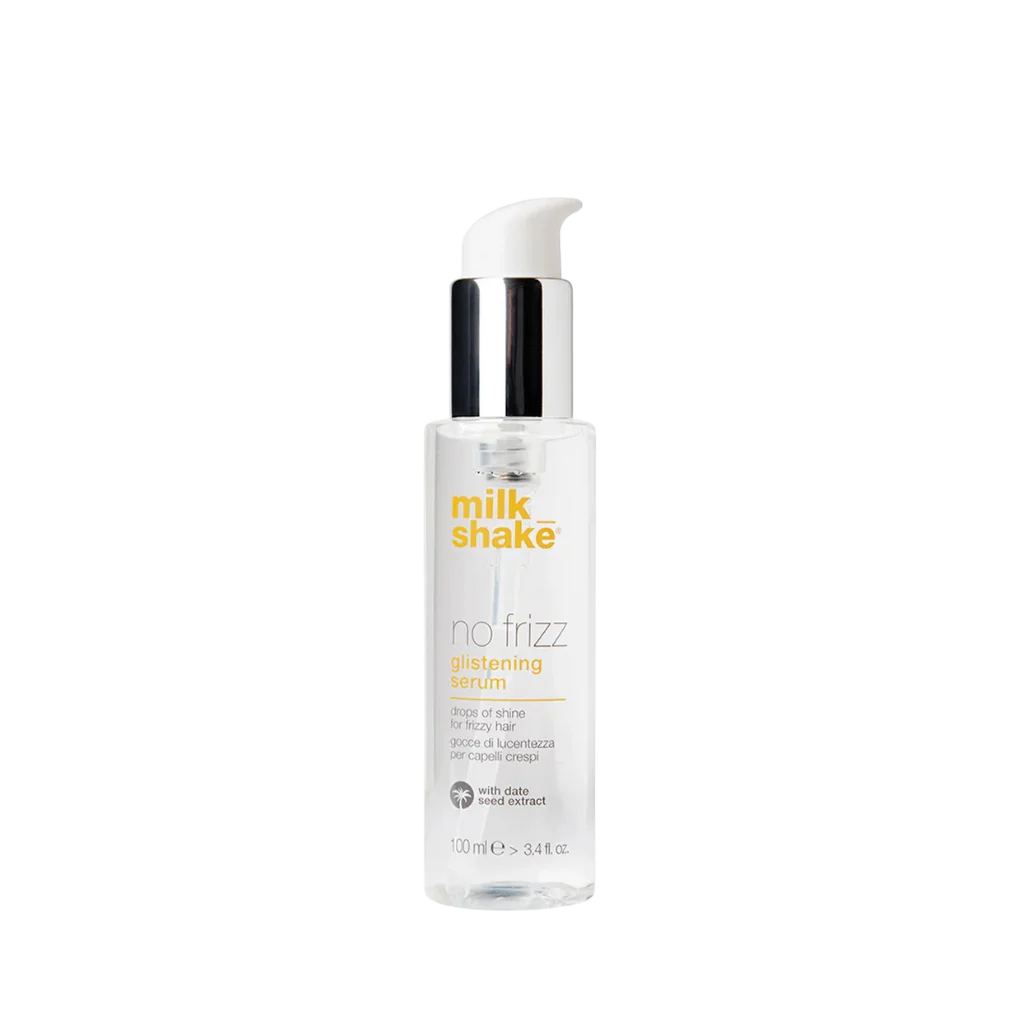 milk_shake No Frizz Glistening Serum at MANEPRINT – a lightweight serum that smooths frizz, adds shine, and leaves hair silky and polished.