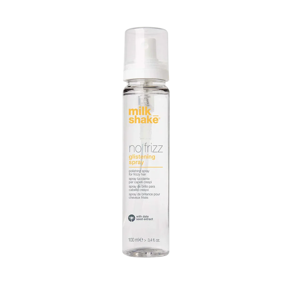 milk_shake No Frizz Glistening Spray at MANEPRINT – a lightweight anti-frizz spray that smooths hair, adds shine, and leaves it soft and manageable.