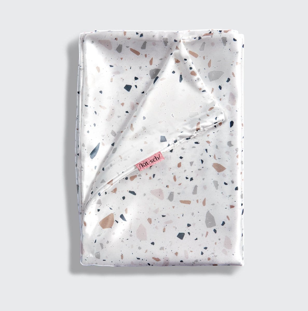 KITSCH Satin Pillowcase - White Terrazzo