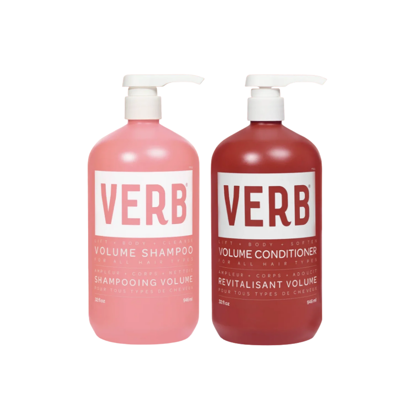 Verb Volume Shampoo and conditioner set jumbo 32oz liters