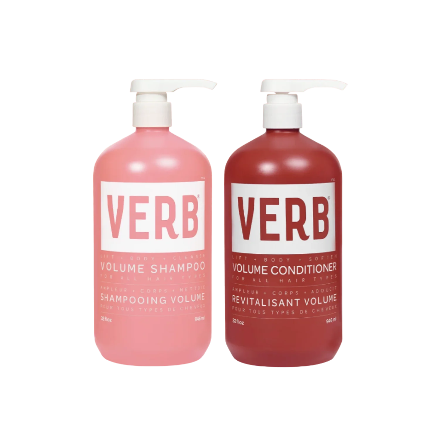 Verb Volume Shampoo and conditioner set jumbo 32oz liters